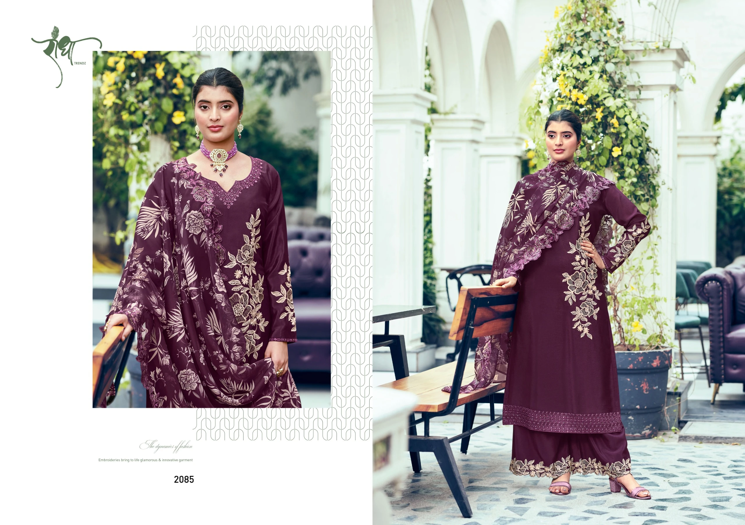 Radha Trendz Saanjh Heavy Premium Chinon Wholesale Fancy Salwar Suit Catalog — Wholesale Salwar Suits, MPA wholesale from Surat - Gallery Image 5